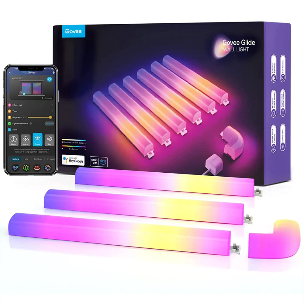 Barras de Luz LED de Govee Glide están diseñadas para crear ambientes envolventes y dinámicos en cualquier espacio, gracias a su avanzada tecnología RGBIC