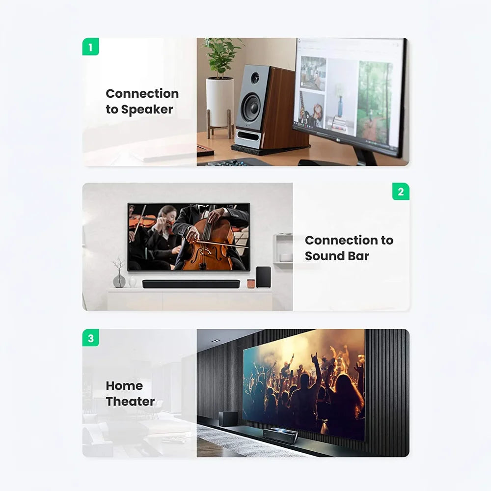 Cable audio coaxial UGREEN está diseñado para ofrecer una señal clara y estable para conectar sistemas de sonido, amplificadores, receptores AV y más