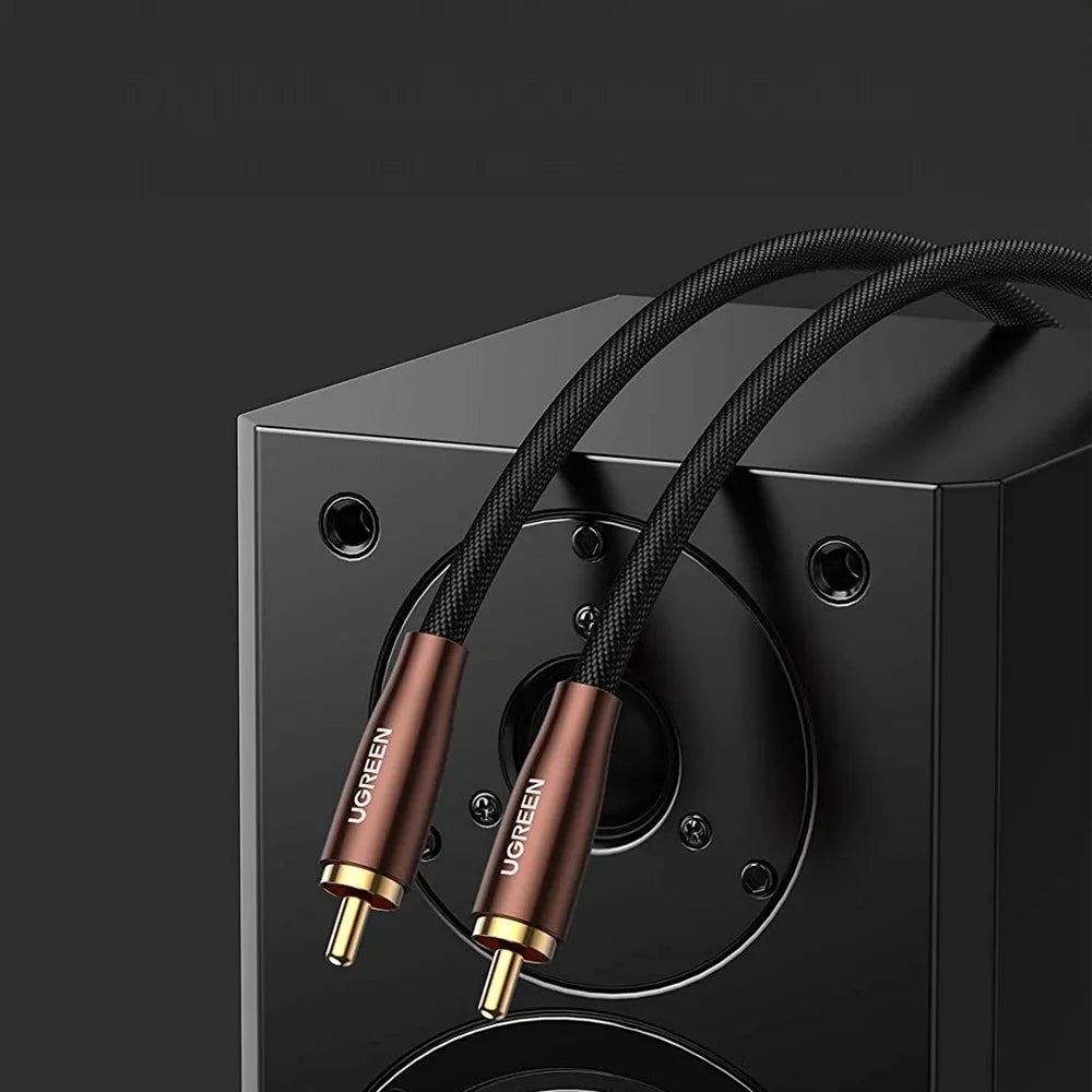 Cable audio coaxial UGREEN está diseñado para ofrecer una señal clara y estable para conectar sistemas de sonido, amplificadores, receptores AV y más