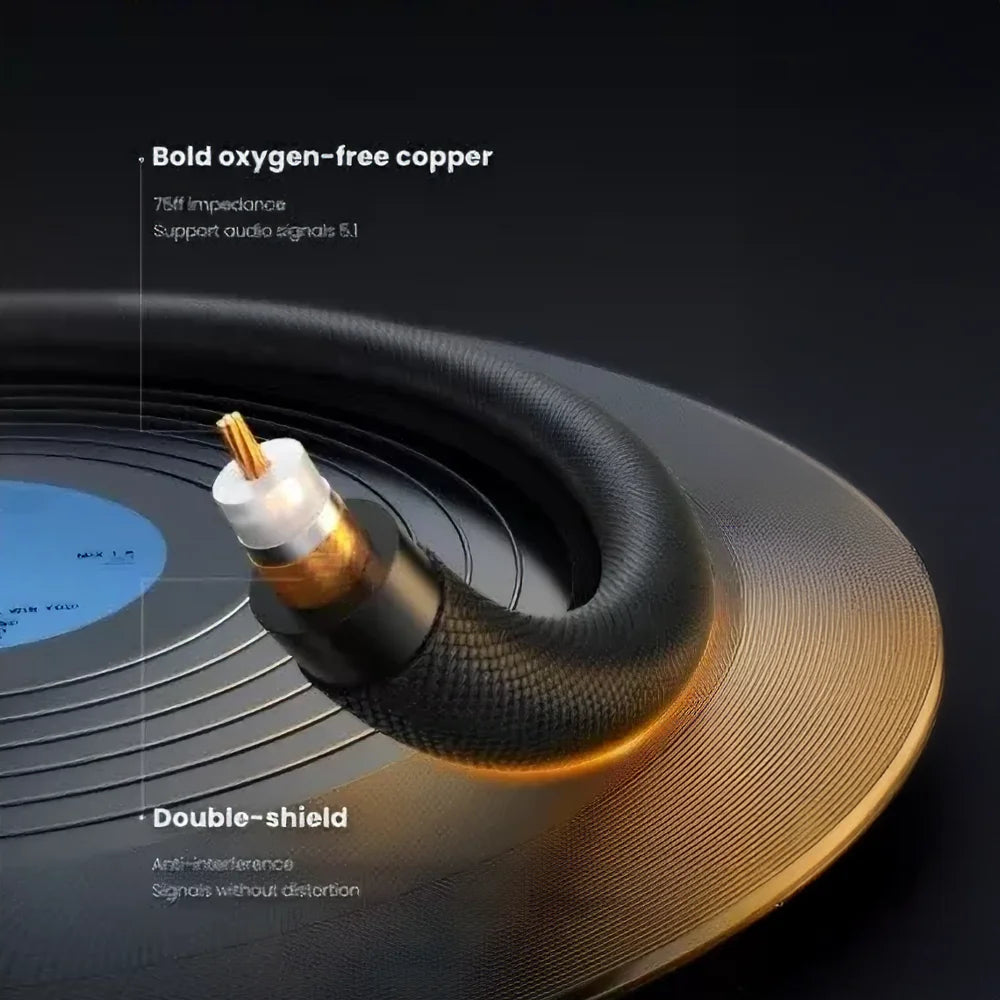Cable audio coaxial UGREEN está diseñado para ofrecer una señal clara y estable para conectar sistemas de sonido, amplificadores, receptores AV y más