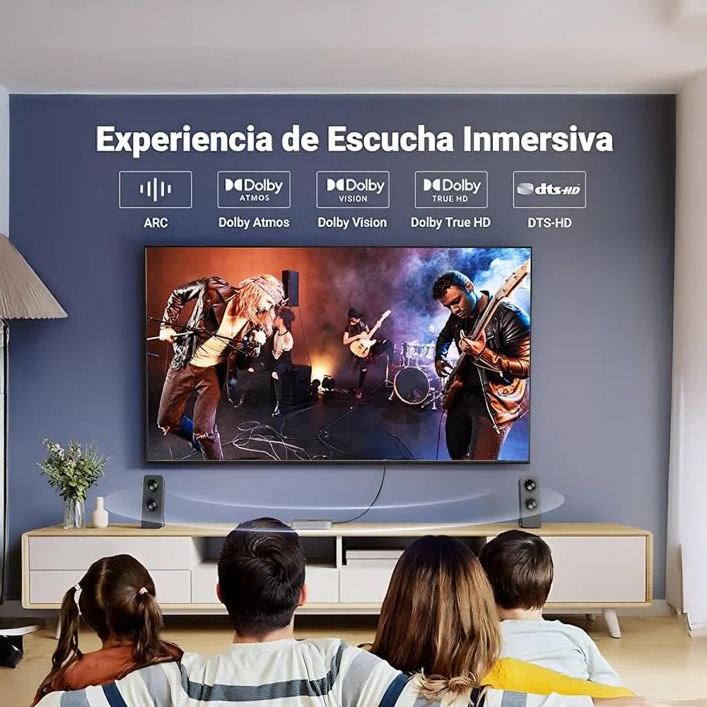 HDMI 2.0 ofrece imágenes 4K Ultra HD con colores vibrantes, contraste mejorado y una experiencia visual envolvente ideal para gaming, cine en casa y contenido multimedia