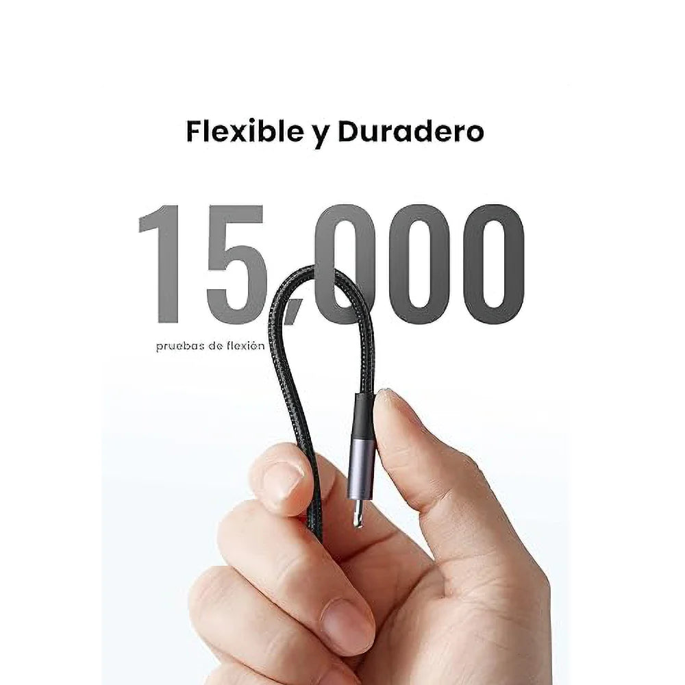 Cable Lightning a USB C UGREEN es la opción perfecta para usuarios de Apple que buscan carga rápida y transferencia de datos de alta velocidad.