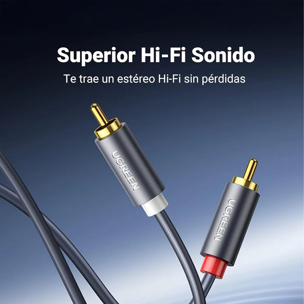 Cable RCA UGREEN es la solución perfecta para quienes buscan una conexión de alta calidad entre sus dispositivos de audio y video. Diseñado específicamente para mejorar la experiencia sonora y visual, este cable es ideal para conectar equipos como amplificadores, reproductores de DVD, televisores, subwoofers, y sistemas de teatro en casa.