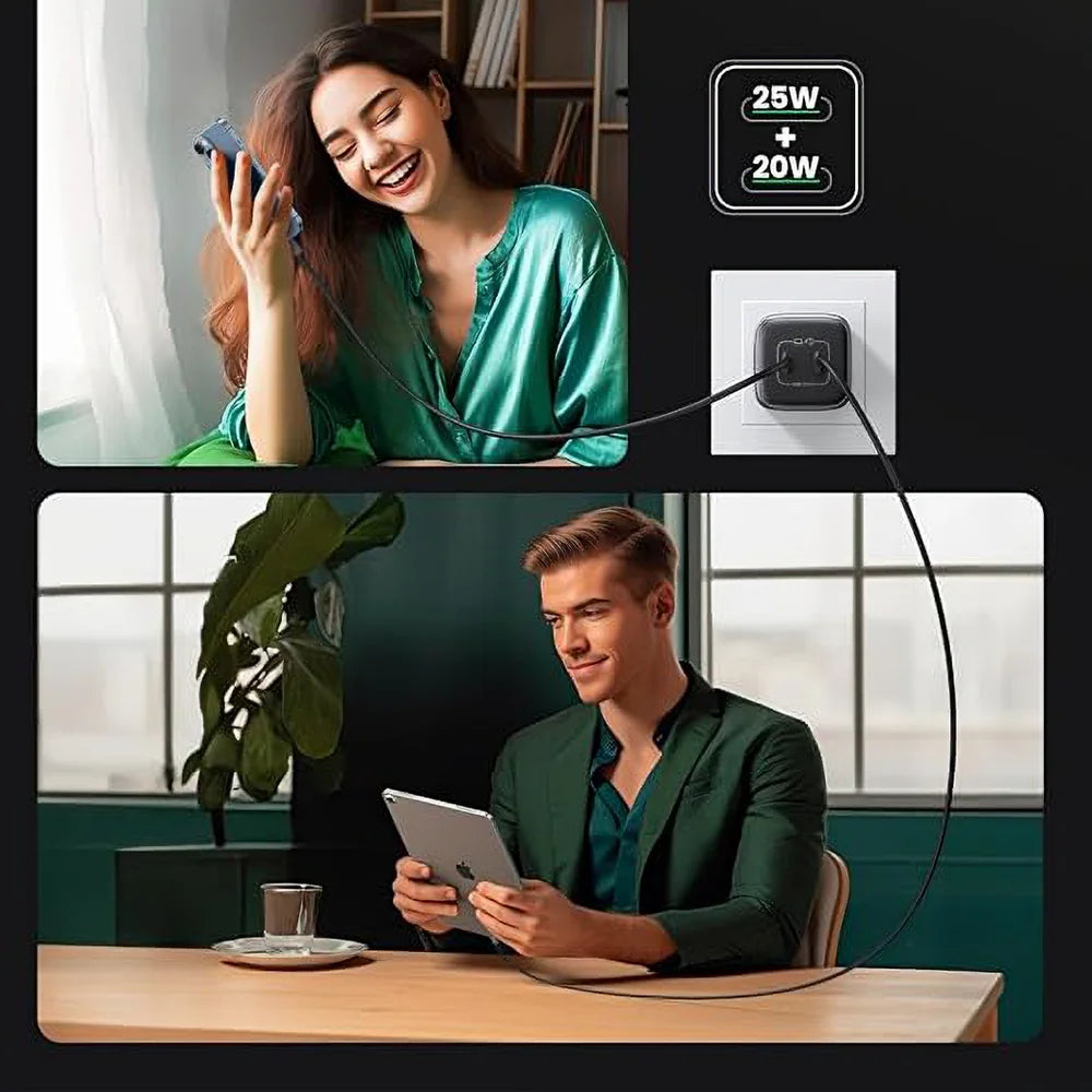 Cargador 45W UGREEN es la opción ideal para quienes buscan un adaptador potente y confiable. Con tecnología avanzada, este cargador ofrece una carga rápida y segura para laptops, tablets y smartphones
