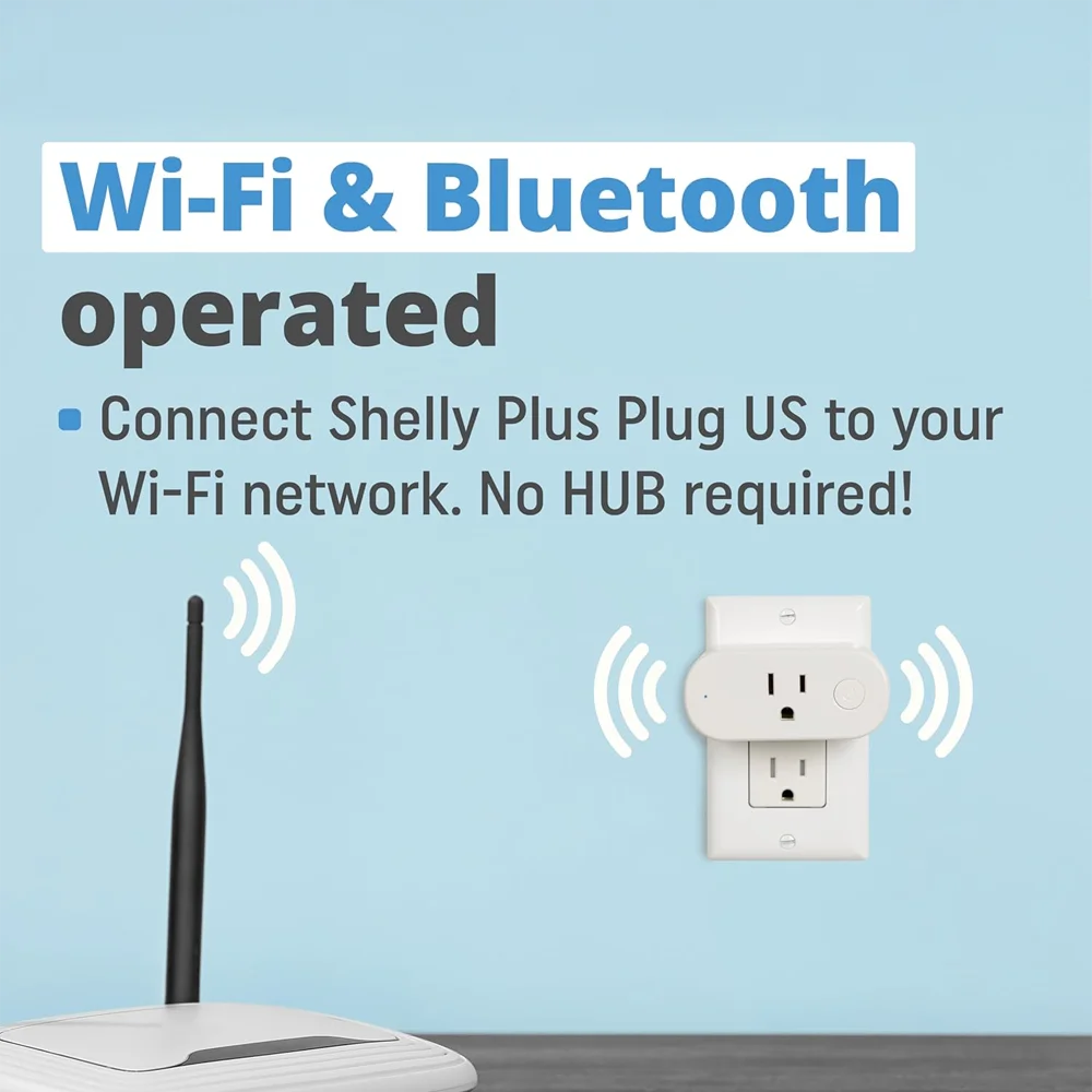 Shelly Plus Plug US es un enchufe inteligente de última generación que te permite controlar y automatizar cualquier electrodoméstico desde tu smartphone o mediante comandos de voz