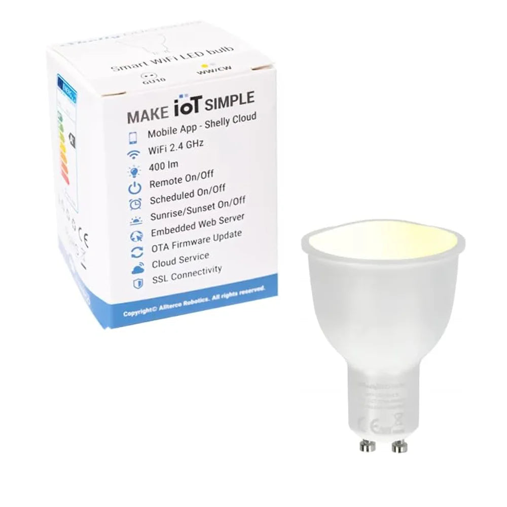 Foco LED WiFi Shelly GU10 Blanco es la solución perfecta para quienes buscan una iluminación inteligente y personalizable. Con control remoto, ajuste de brillo y compatibilidad con asistentes de voz, este Foco LED WiFi transforma cualquier espacio con eficiencia y comodidad