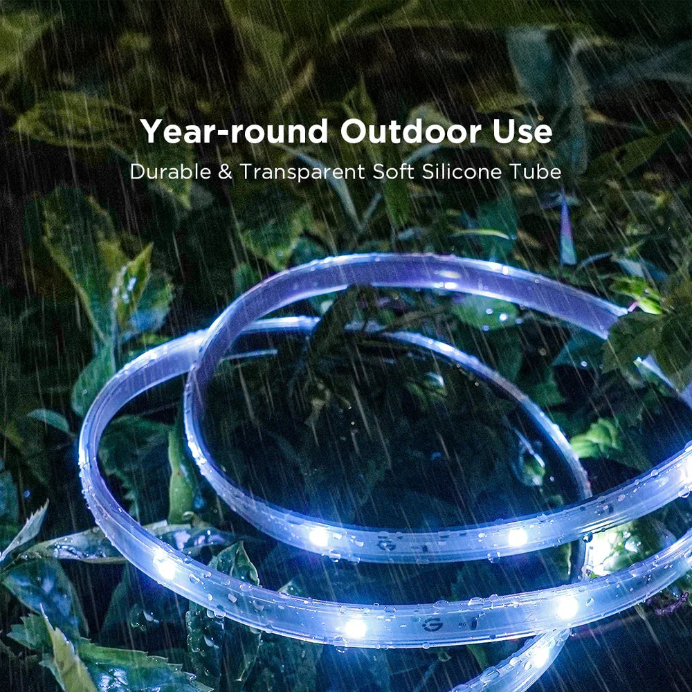 Tira LED Exterior de 10m de Govee está diseñada para transformar tus áreas al aire libre, proporcionando una iluminación dinámica y adaptable que realza cualquier ambiente.