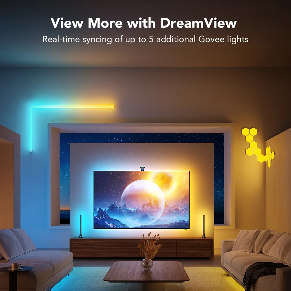 Govee Envisual detecta los colores de la pantalla con mayor precisión, ajustando la iluminación en tiempo real para una experiencia inmersiva sin retrasos.