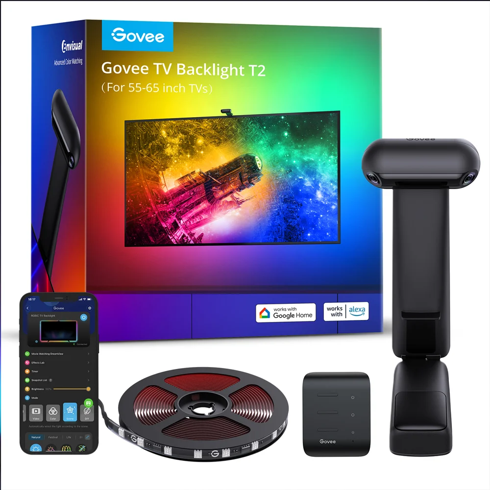 Govee Envisual con Camara dual - Luces LED para TV de 75 a 85 pulgadas – Vive una Experiencia de Entretenimiento Envolvente