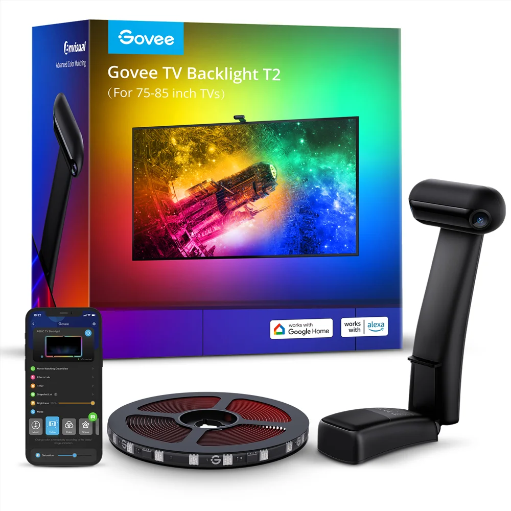 Govee Envisual con Camara dual - Luces LED para TV de 75 a 85 pulgadas – Vive una Experiencia de Entretenimiento Envolvente