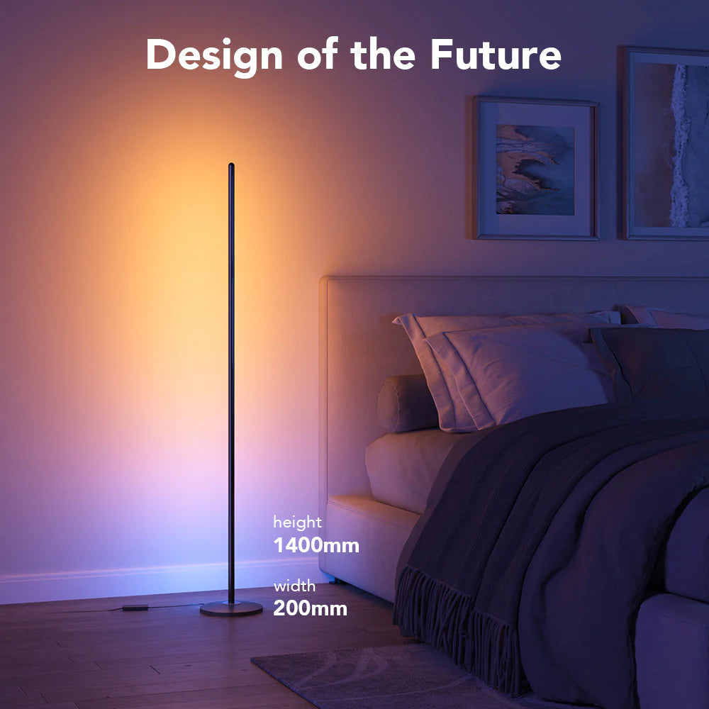 la Lámpara LED de Pie GOVEE permite mostrar varios colores simultáneamente, logrando transiciones suaves y efectos vibrantes que se adaptan a cualquier ambiente.