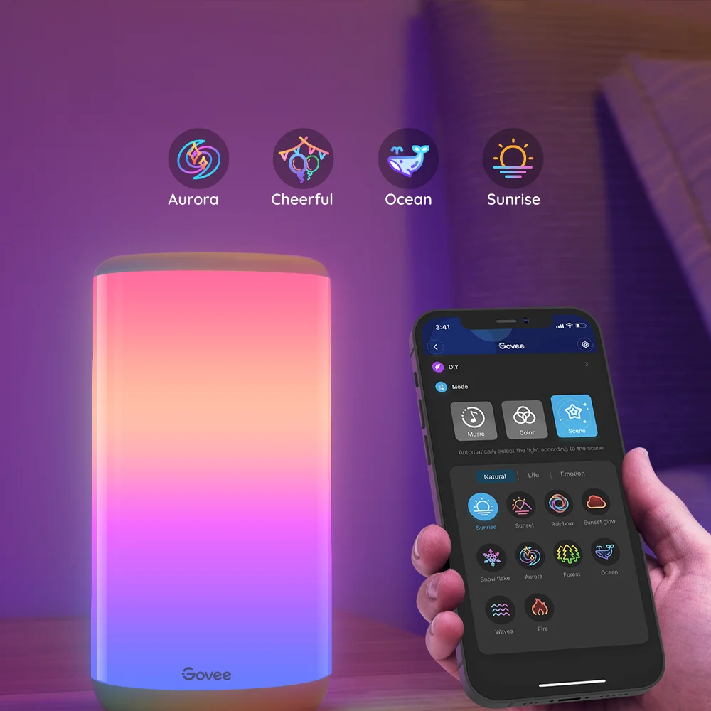 Lámpara de Mesa Inteligente Govee ofrece una iluminación versátil y moderna para cualquier habitación con tecnología avanzada RGBIC
