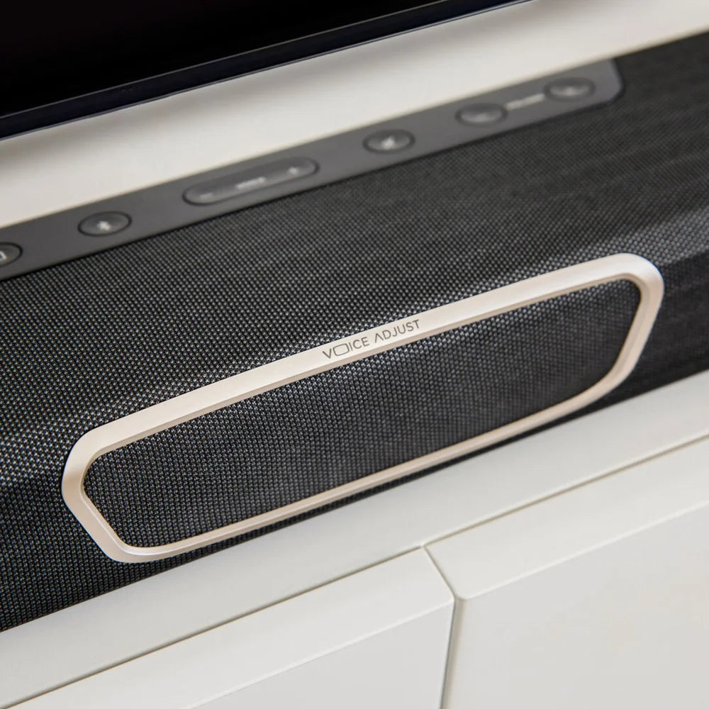 Polk Audio MagniFi MAX SR. Este sistema de sonido 5.1 incluye barra de sonido, subwoofer inalámbrico y altavoces surround traseros para transformar tu sala en un auténtico cine