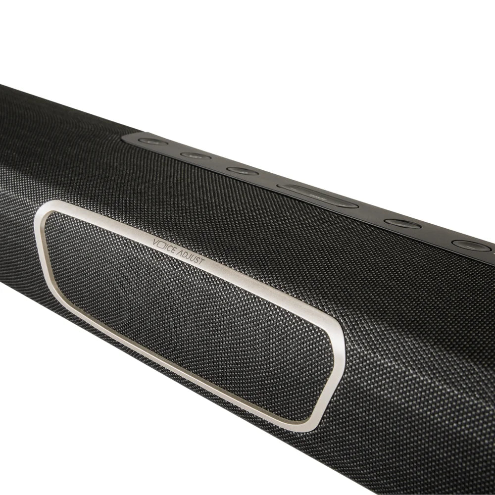 Polk Audio MagniFi MAX SR. Este sistema de sonido 5.1 incluye barra de sonido, subwoofer inalámbrico y altavoces surround traseros para transformar tu sala en un auténtico cine