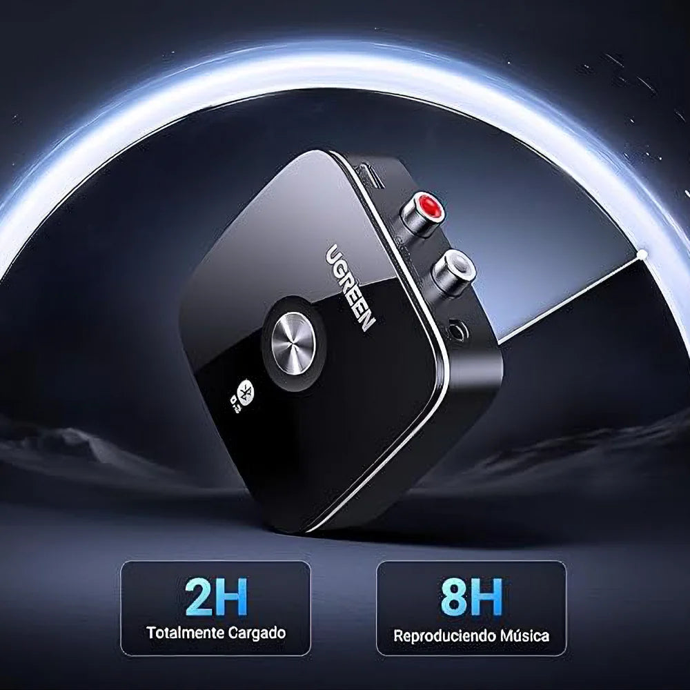 Receptor Bluetooth UGREEN cuenta con salidas RCA y Jack 3.5mm, lo que lo hace compatible con una amplia gama de dispositivos