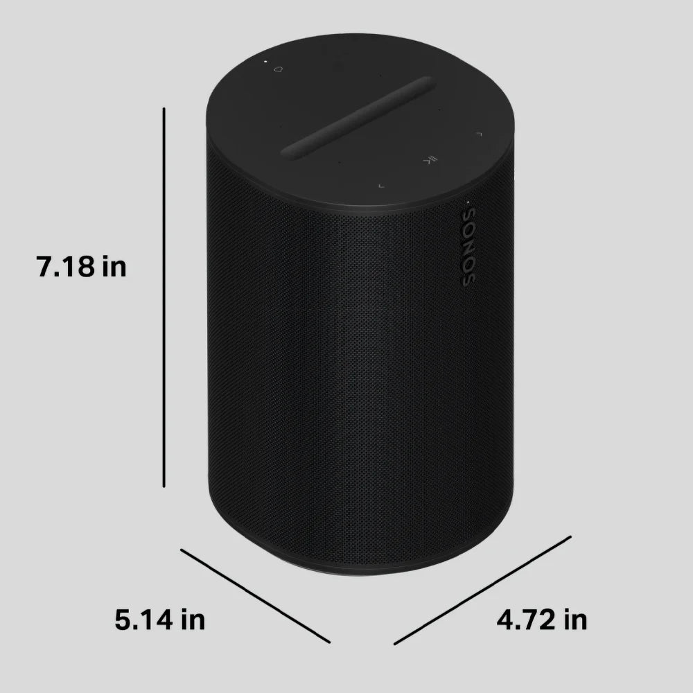 La Sonos Era 100 es una bocina inteligente compacta que combina un diseño elegante con tecnología avanzada para ofrecer un sonido estéreo nítido y potente en cualquier habitación.