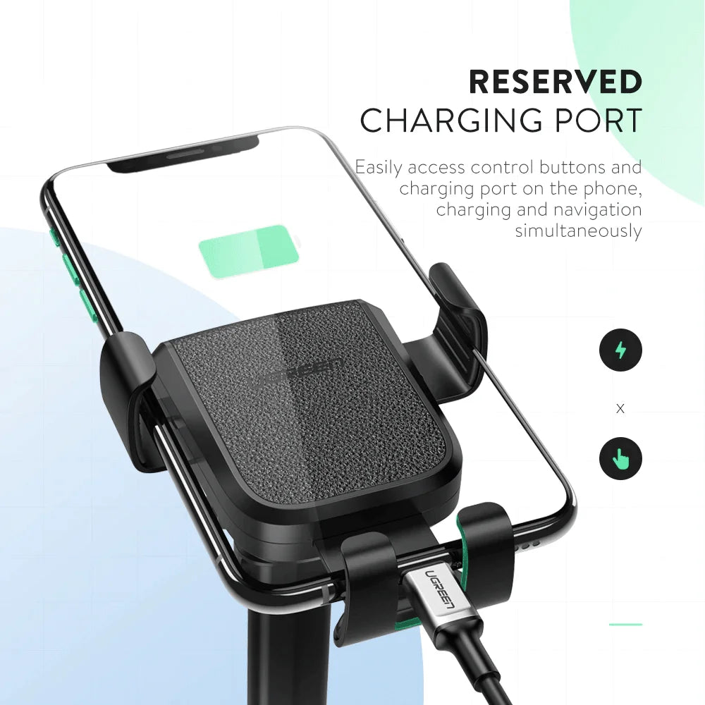 Soporte para celular UGREEN 60990B es un accesorio ideal para mantener tu smartphone seguro y accesible mientras conduces. Se fija mediante una potente ventosa al parabrisas o tablero de tu coche, sosteniendo tu móvil de forma estable incluso en caminos irregulares
