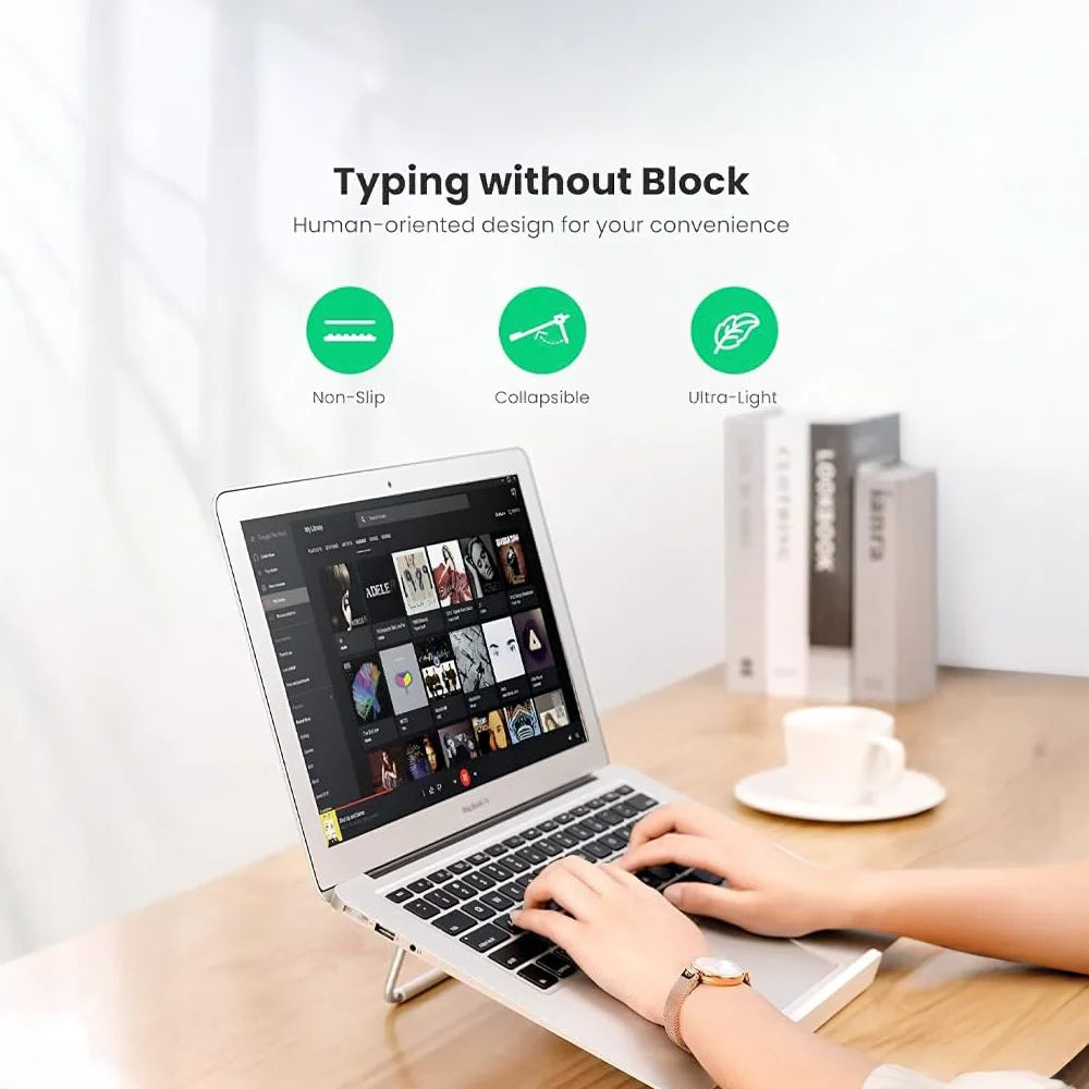 Soporte para laptop Ugreen es la solución perfecta para quienes buscan ergonomía, estabilidad y ventilación mejorada al trabajar o estudiar.
