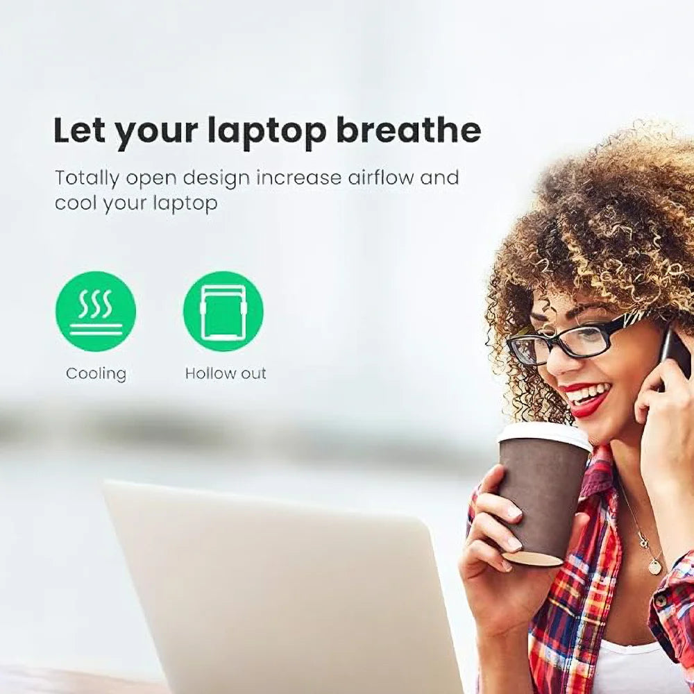 Soporte para laptop Ugreen es la solución perfecta para quienes buscan ergonomía, estabilidad y ventilación mejorada al trabajar o estudiar.