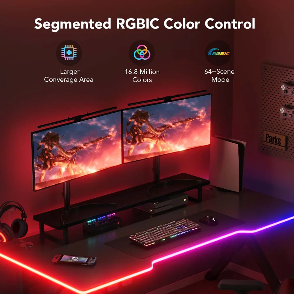 Tira Neon Flex Govee permite mostrar múltiples colores simultáneamente, creando transiciones suaves y efectos vibrantes que mejoran la ambientación de tu espacio.
