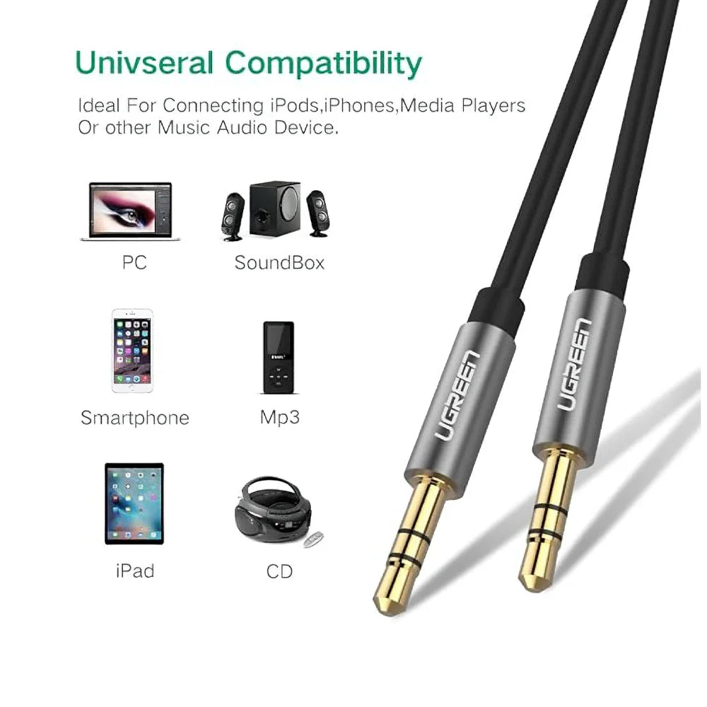 UGREEN – Cable Auxiliar Jack 3.5mm de 2m es la elección inteligente para quienes exigen calidad, durabilidad y un sonido profesional en cada conexión.