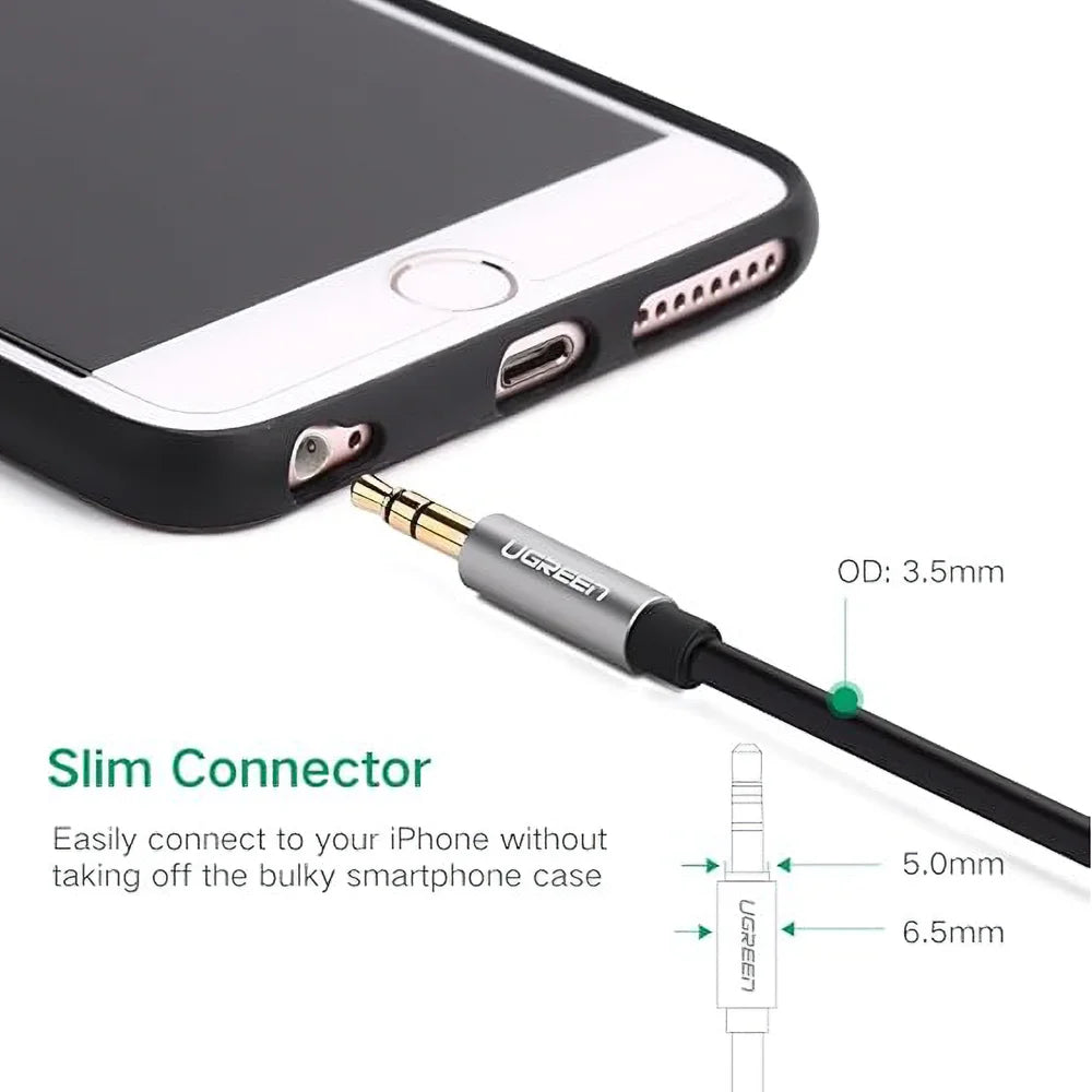 UGREEN – Cable Auxiliar Jack 3.5mm de 2m es la elección inteligente para quienes exigen calidad, durabilidad y un sonido profesional en cada conexión.