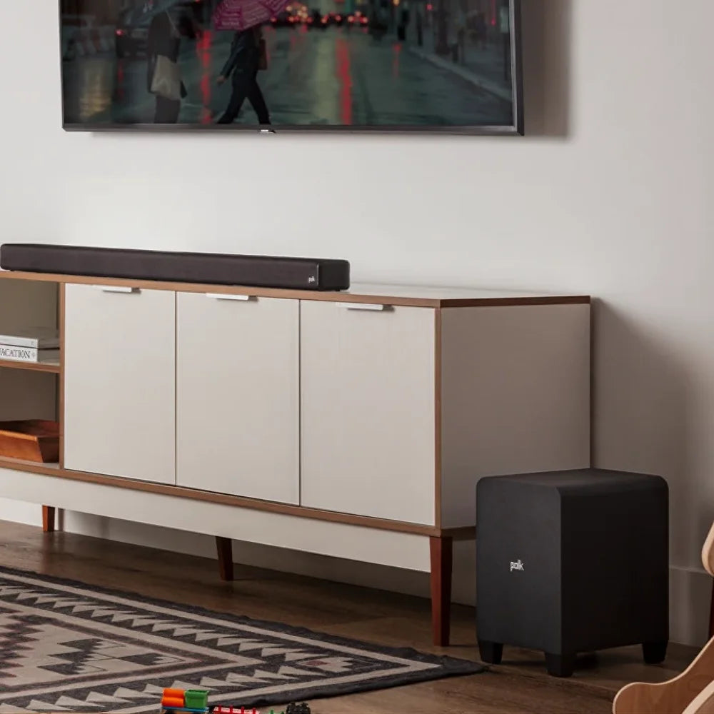 Barra de sonido Polk Signa S4 está equipada con tecnología Dolby Atmos, un potente subwoofer inalámbrico y el exclusivo sistema VoiceAdjust™
