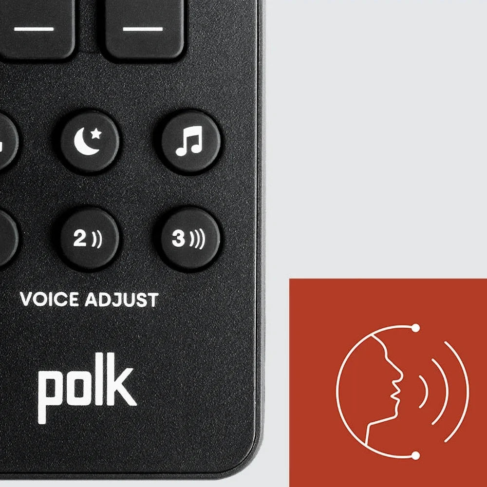 Barra de sonido Polk Signa S4 está equipada con tecnología Dolby Atmos, un potente subwoofer inalámbrico y el exclusivo sistema VoiceAdjust™