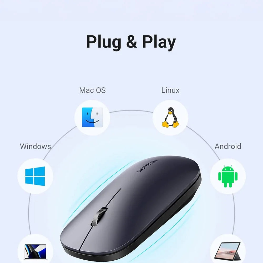 Mouse Inalámbrico UGREEN es la opción ideal para quienes buscan fluidez, precisión y comodidad en cada movimiento