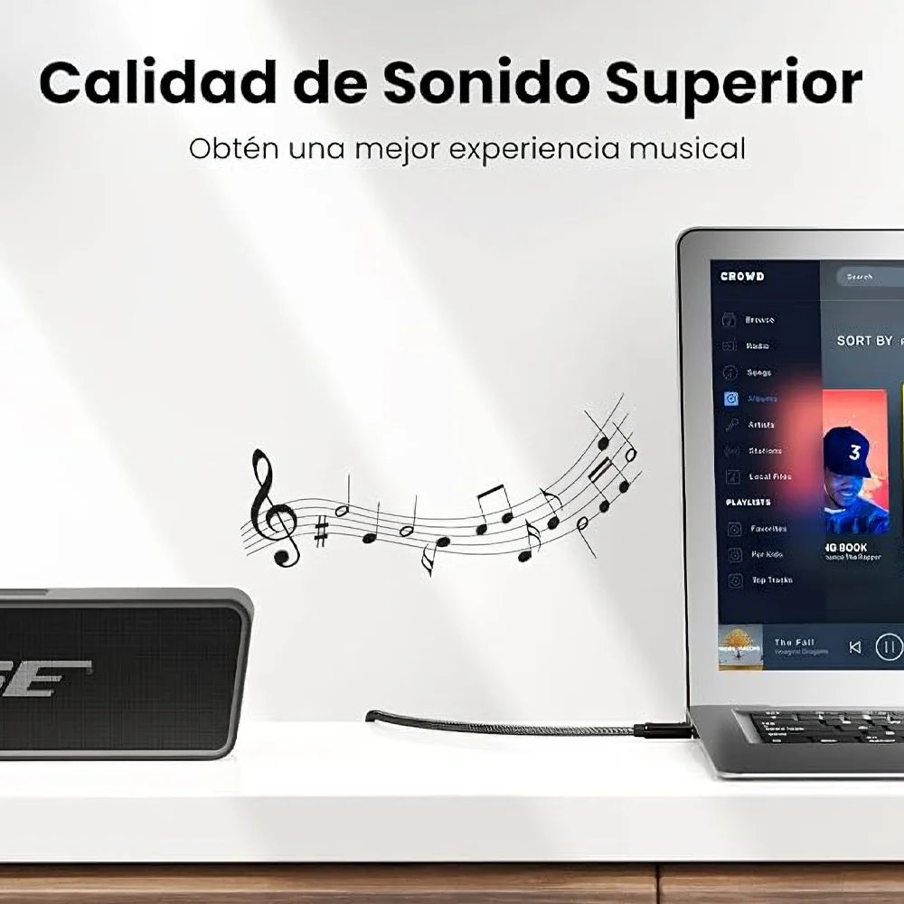 El Cable RCA Plug UGREEN de 3 metros está diseñado para ofrecer una conexión estable y sin interferencias