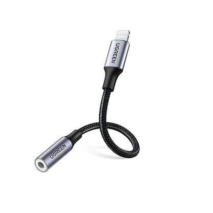 Con el Adaptador Lightning Jack UGREEN, podrás conectar cualquier dispositivo con conector Jack 3.5mm a tu iPhone o iPad de manera fácil y sin perder calidad de sonido