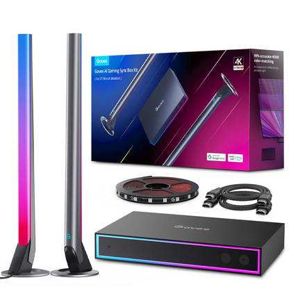 Barras LED Govee AI Gaming Sync Box Kit sincroniza en tiempo real la iluminación de tu espacio con la acción en pantalla