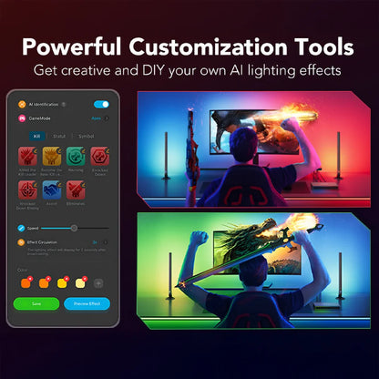 Barras LED Govee AI Gaming Sync Box Kit sincroniza en tiempo real la iluminación de tu espacio con la acción en pantalla