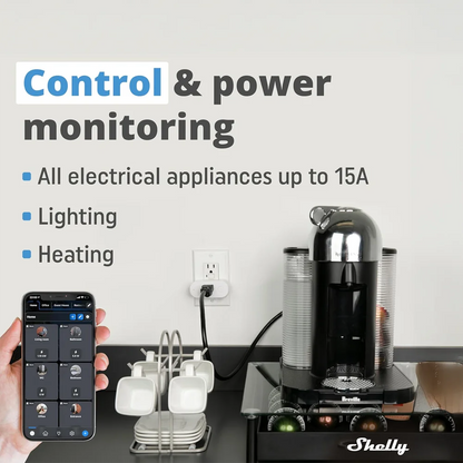 Shelly Plus Plug US es un enchufe inteligente de última generación que te permite controlar y automatizar cualquier electrodoméstico desde tu smartphone o mediante comandos de voz