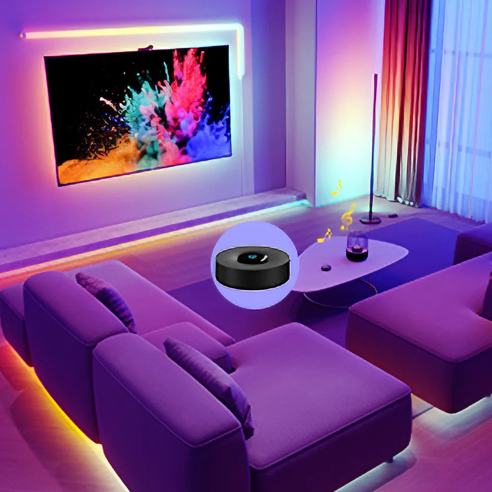 Con tecnología avanzada, esta caja sincroniza en tiempo real tus luces audiorrítmicas con la música, videojuegos o películas, creando una experiencia visual única.