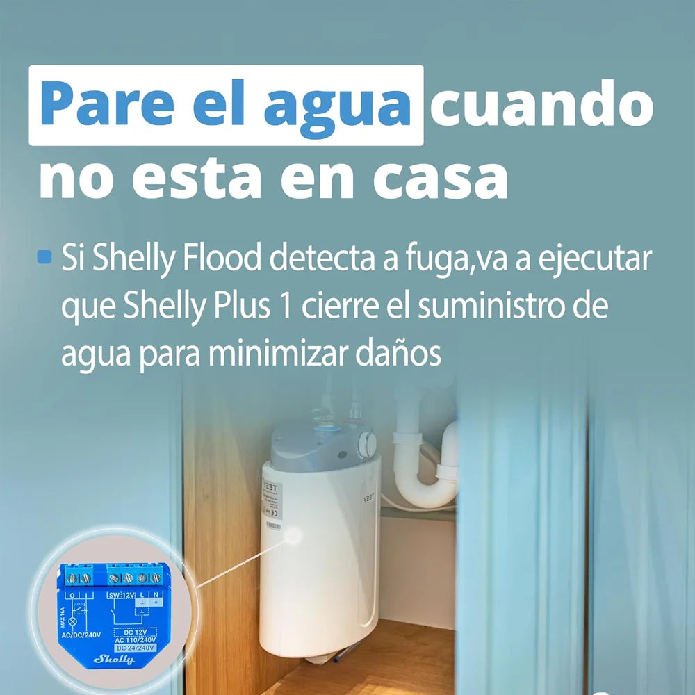 Sensor de inundación Shelly – Protección inteligente contra fugas de agua