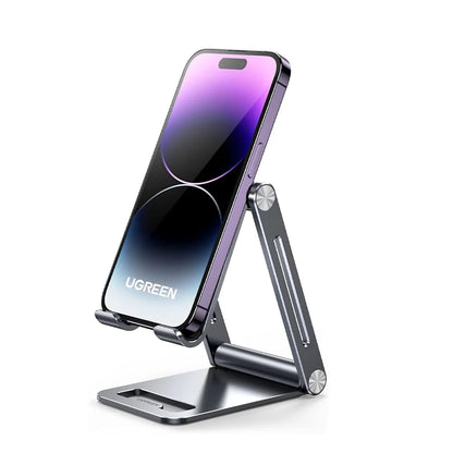 Soporte para celular UGREEN permite ajustar el ángulo de visión según tus necesidades, brindando una experiencia cómoda al ver videos, realizar videollamadas o navegar por internet
