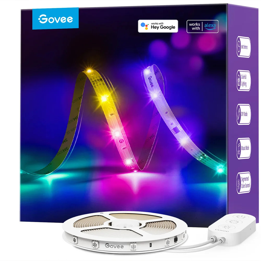 Tira de Luces LED RGBIC Govee es la solución ideal para iluminar y personalizar cualquier ambiente con colores vibrantes y efectos dinámicos