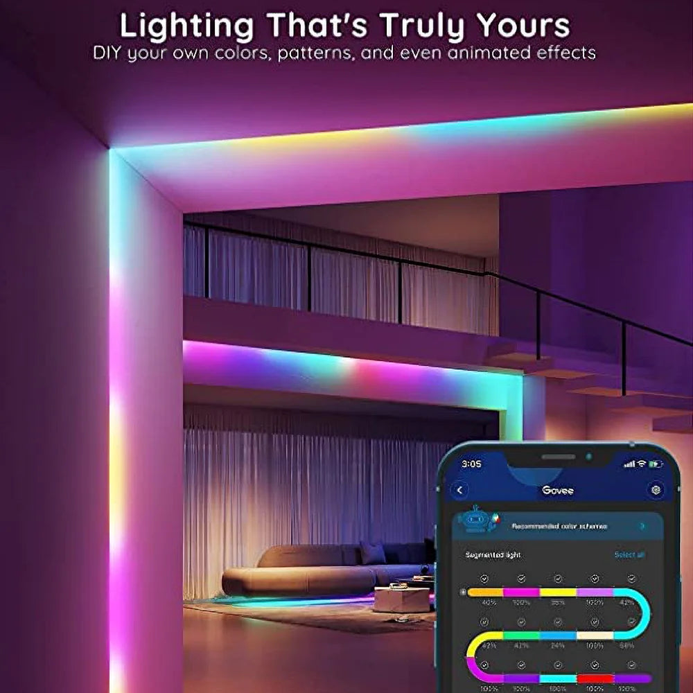 Tira de Luces LED RGBIC Govee es la solución ideal para iluminar y personalizar cualquier ambiente con colores vibrantes y efectos dinámicos